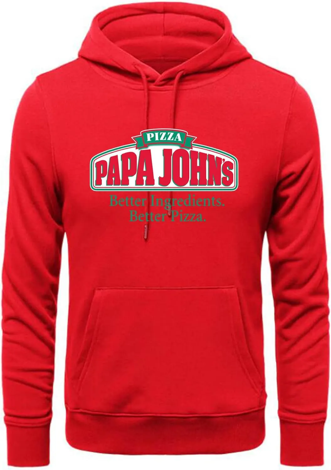 ANNE QUEEN Men's Funny Pizza PAPA John's Logo Hoodies