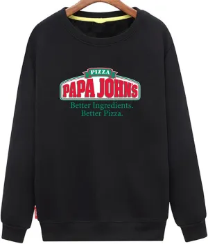 ANNE QUEEN Women's Funny Pizza PAPA John's Logo Sweatshirts