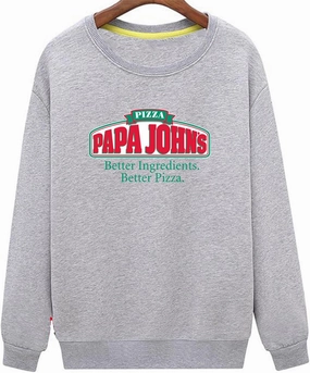 ANNE QUEEN Women's Funny Pizza PAPA John's Logo Sweatshirts