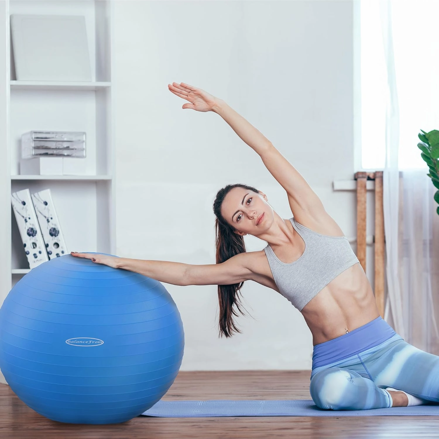 Anti-Burst and Slip Resistant Exercise Ball - Yoga, Fitness, Birthing Ball With Quick Pump, 2,000-Pound Capacity, Multiple Colors and Sizes
