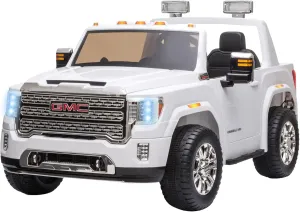 Aosom 12V GMC Sierra HD Battery Kids Ride On Car with Remote Control, Bright Headlights, & Working Suspension, White