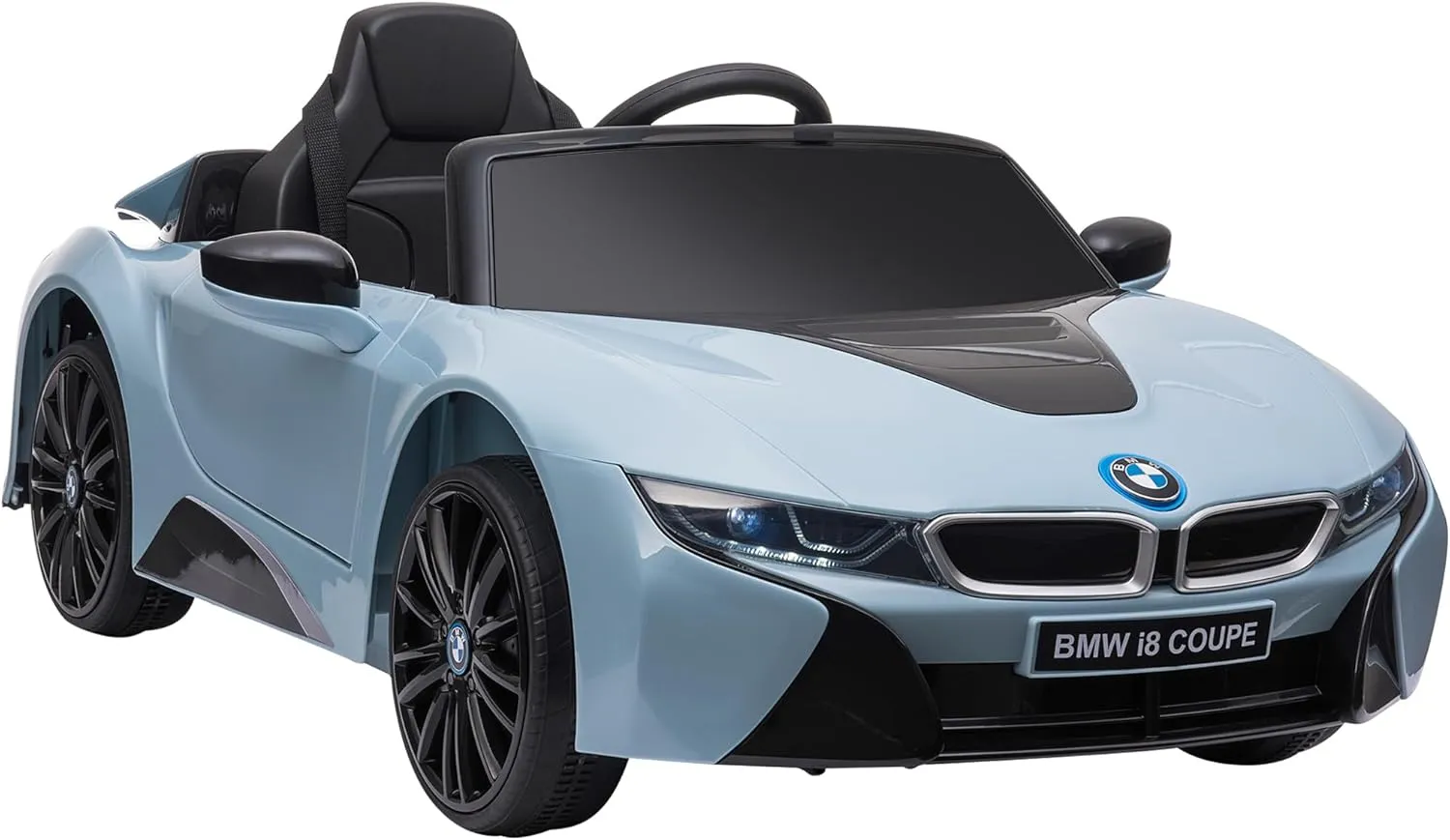 Aosom Licensed BMW I8 Coupe 6V Electric Car, Kids Ride-On Car, Battery Powered Toy with Remote Control Music Horn Lights Suspension for 37-96months Old, Blue