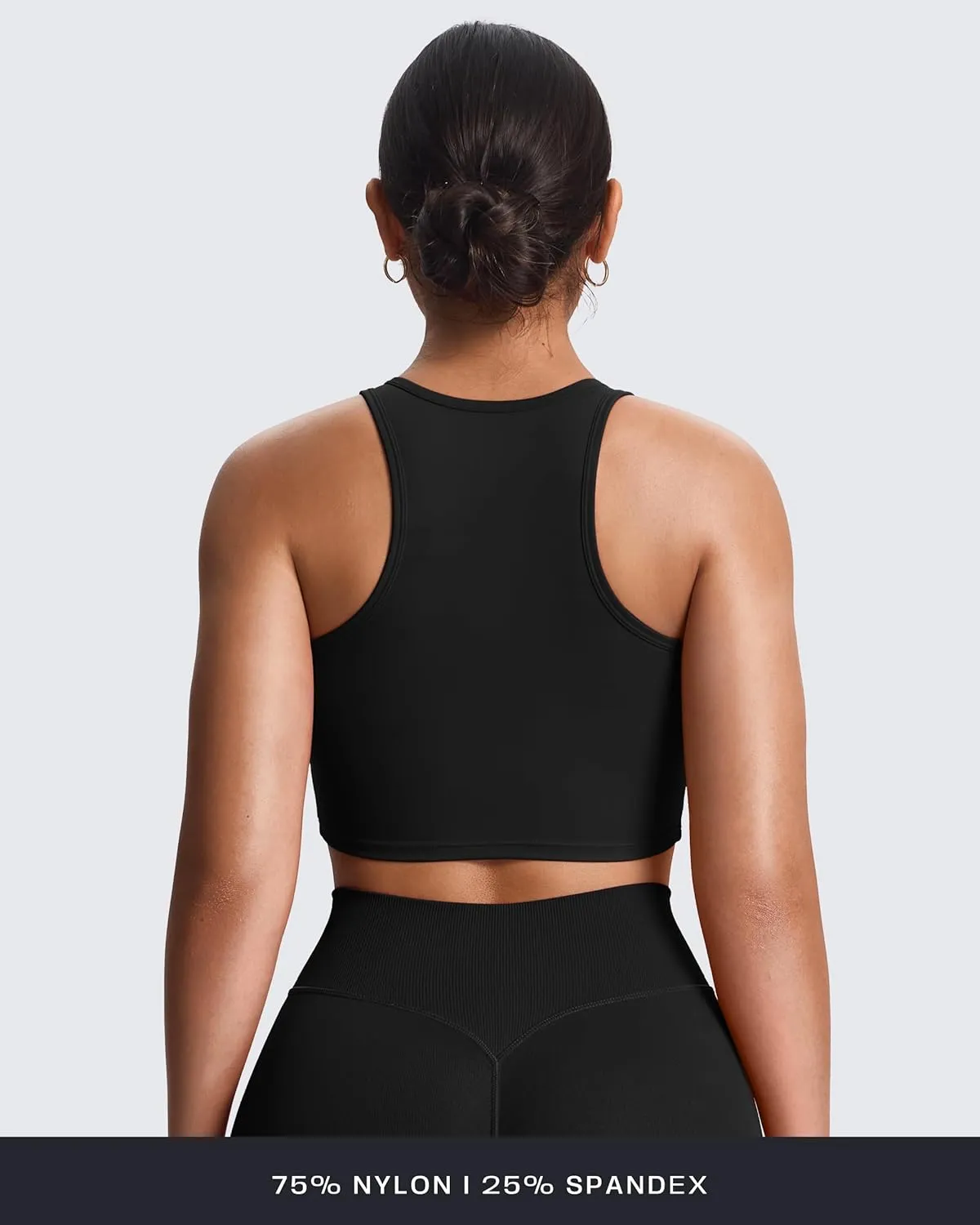 Aoxjox Women's Workout Sleeveless Tank Tops Crew Neck Racerback Breathable Without Padded Gym Yoga Crop Top