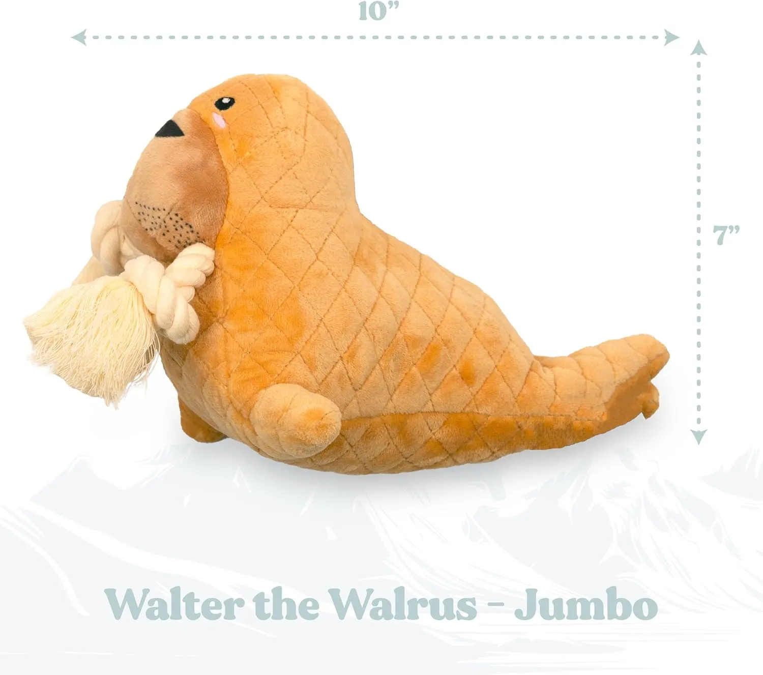 Arctic Collection Dog Toys | Jumbo Sized Walter The Walrus | Cute, Durable, & Sustainable Plush Chew Toys for Dogs 50 lbs & up | Eco Friendly & 100% Recycled Materials
