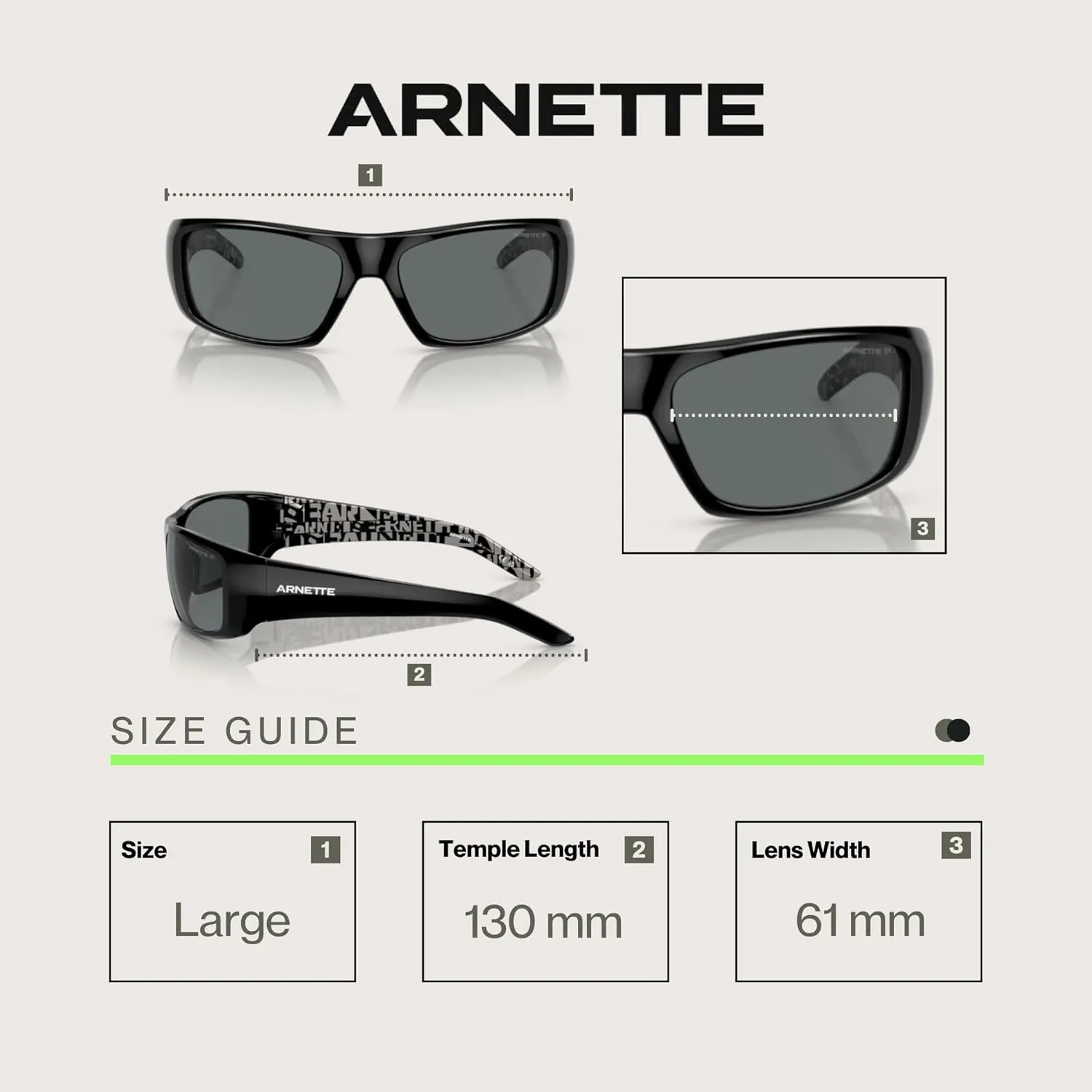 ARNETTE Hot Shot AN4182 Rectangle Sunglasses for Men   BUNDLE with Designer iWear Eyewear Care Kit