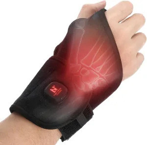 Aroma Season Heated Wrist Wrap, Cordless Heating Pad for Carpal Tunnel & De Quervain’s Tenosynovitis Relief, Wrist Brace with Heat, 3000mAh Rechargeable Battery (Black)
