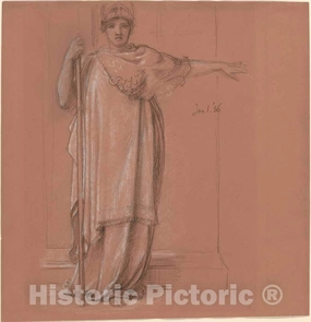 Art Print : Sir Edward John Poynter, Minerva, 1886, Historic Wall Décor : 16in x 16in