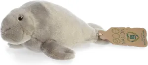 Aurora® Responsibly Made Eco Nation™ Eco Softies™ Manatee Stuffed Animal - Ideal for Playtime Adventures - Perfect for Birthdays or Just Because - Grey 8 Inches