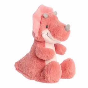 Aurora® Eco-Friendly Eco Ebba™ Tai Tricera™ Baby Stuffed Animal - Recycled Materials - Imaginative Play - Pink 12 Inches
