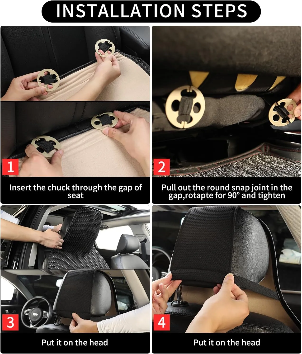 Auto Newer Car Seat Cover,Breathable Front Car Seat Cushion,Comfortable Car Seat Protector,Anti-Slip Full Wrap Driver Car Seat Protector with Storage Pocket,Universal All Seasons(Black,2PCS)