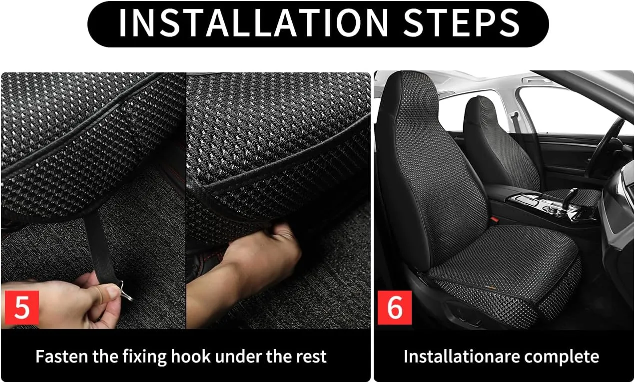 Auto Newer Car Seat Cover,Breathable Front Car Seat Cushion,Comfortable Car Seat Protector,Anti-Slip Full Wrap Driver Car Seat Protector with Storage Pocket,Universal All Seasons(Black,2PCS)