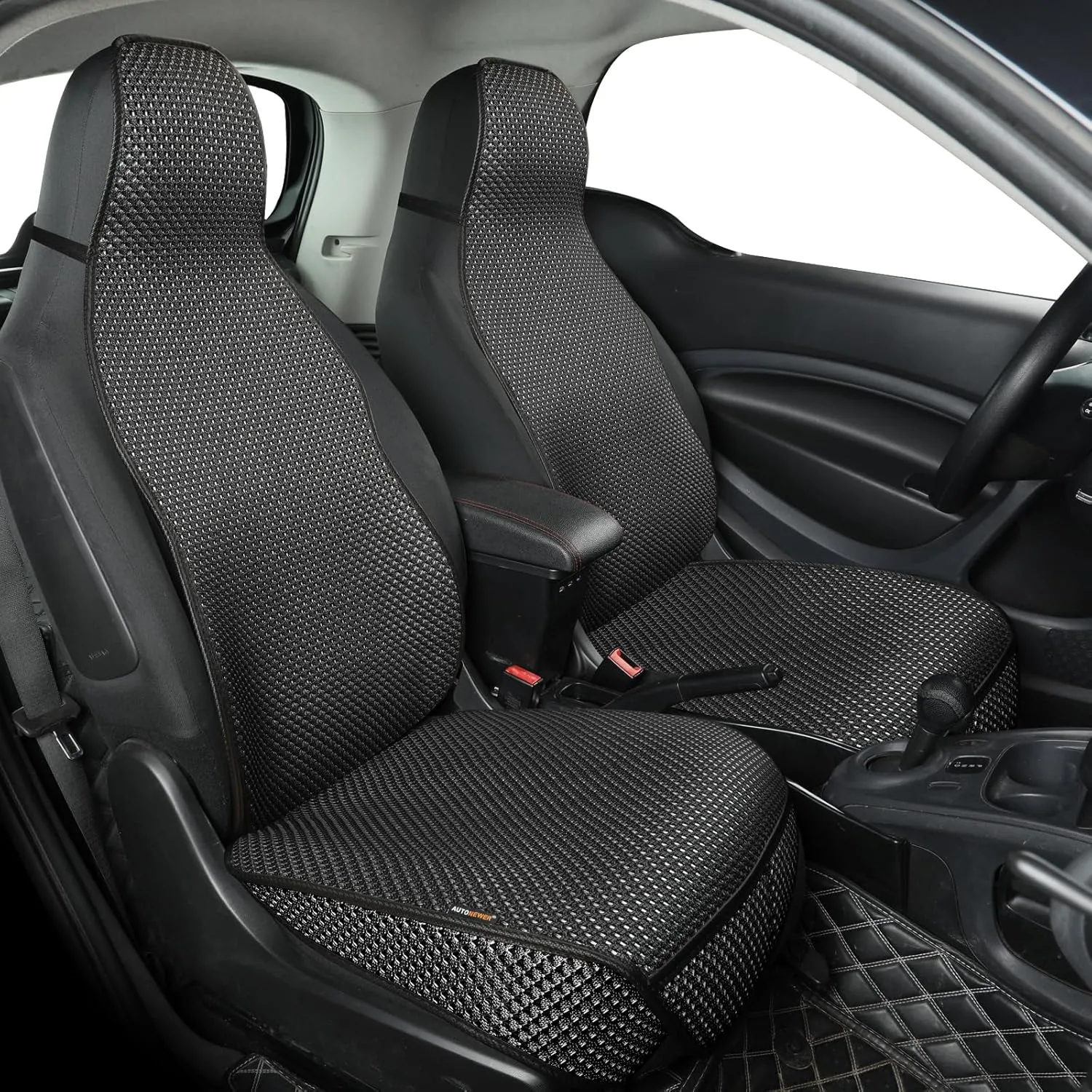 Auto Newer Car Seat Cover,Breathable Front Car Seat Cushion,Comfortable Car Seat Protector,Anti-Slip Full Wrap Driver Car Seat Protector with Storage Pocket,Universal All Seasons(Black,2PCS)