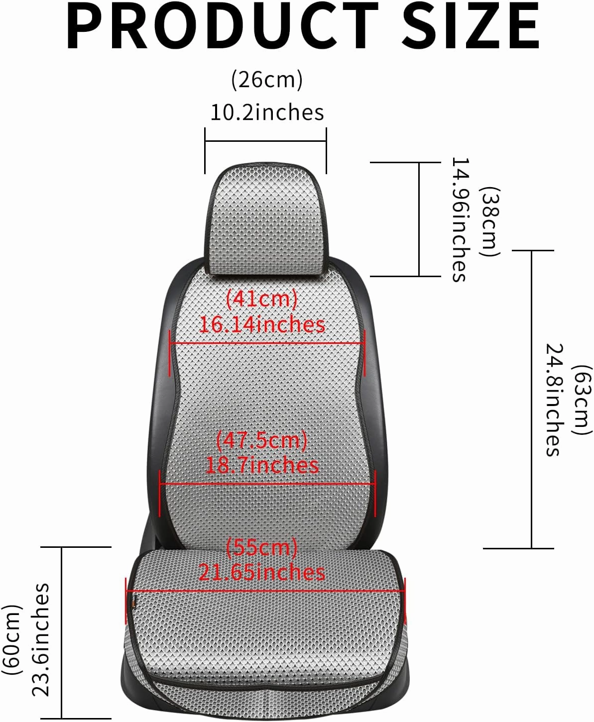 Auto Newer Car Seat Cover,Breathable Front Car Seat Cushion,Comfortable Car Seat Protector,Anti-Slip and Full Wrap Driver Car Seat Protector with Storage Pocket,Universal All Seasons(Gray,1PCS)