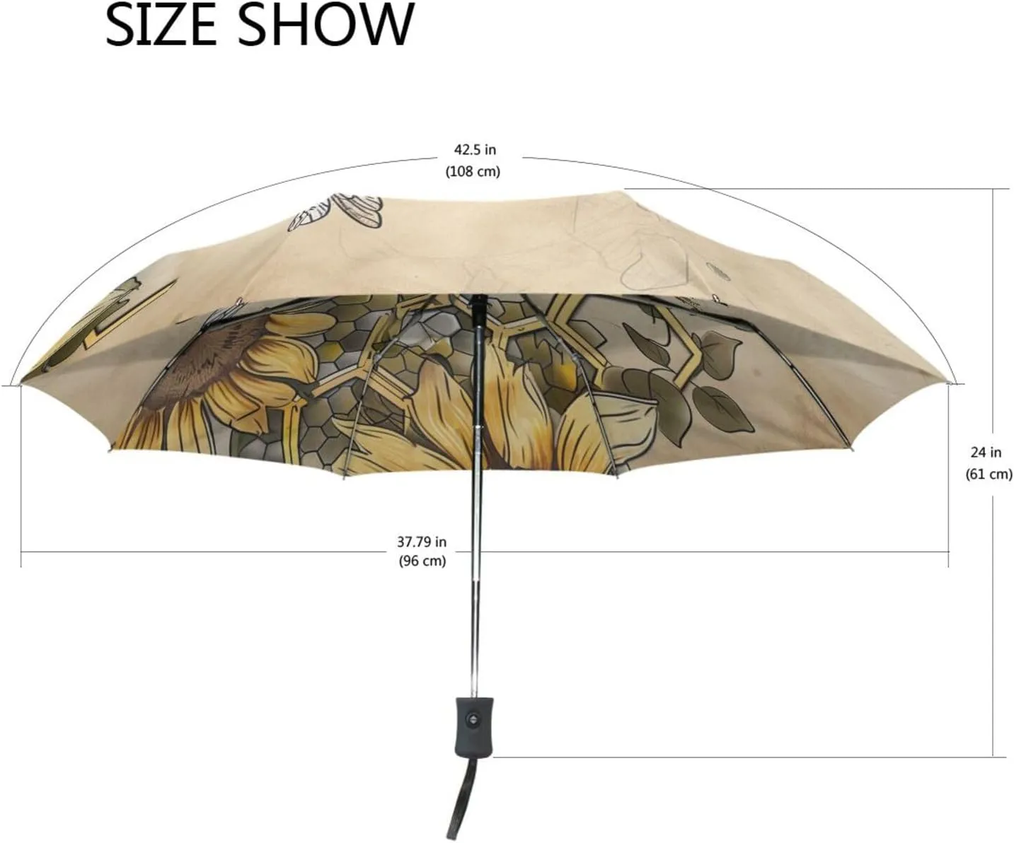 Automatic Umbrella One Touch Auto Open and Close Button Compact Travel Umbrella for Women Men Kid