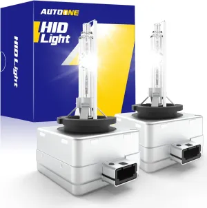 AUTOONE 2024 Upgraded D3S D3R HID Headlight Bulb, 300% Brighter Lightness, 6000K White 66340 42403 42302 35W Xenon Headlight Bulbs, Super Bright D3S HID Bulbs Original Replacement, Easy installation