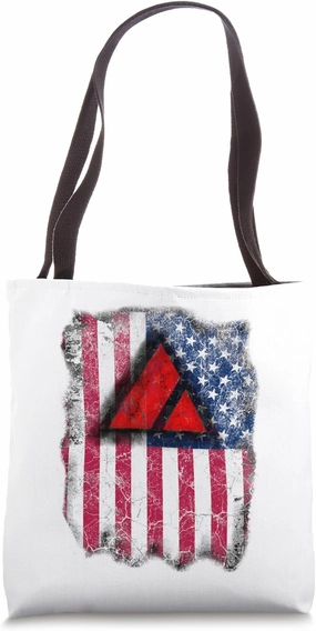 Avalanche AVAX Crypto Retro USA American Flag Tote Bag