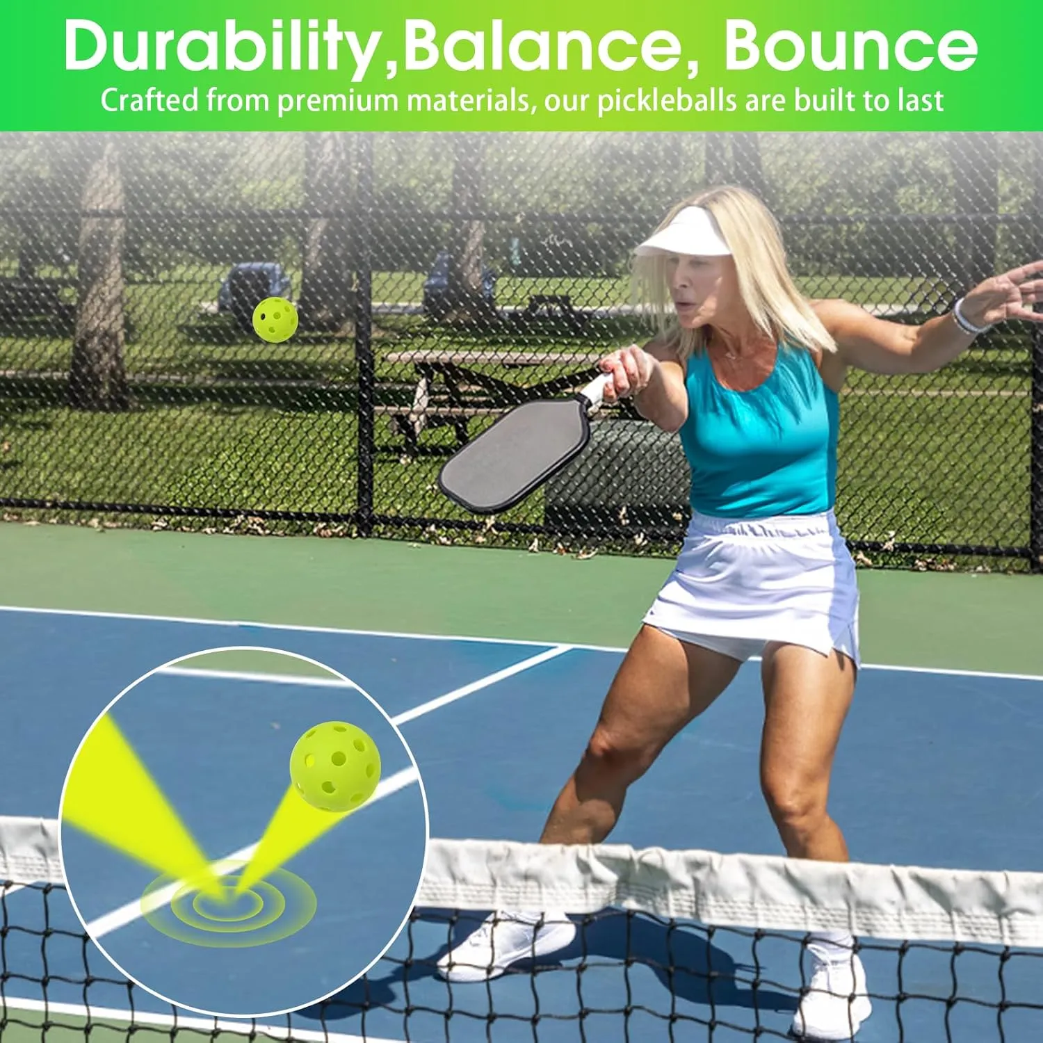 Avesfer 6/12/20/40 Pack Mini Pickleballs (Diameter 42mm) Soft Eva Anti-Crack Hollow Quiet Training Pickle Balls Great for Pickleball Drills Green