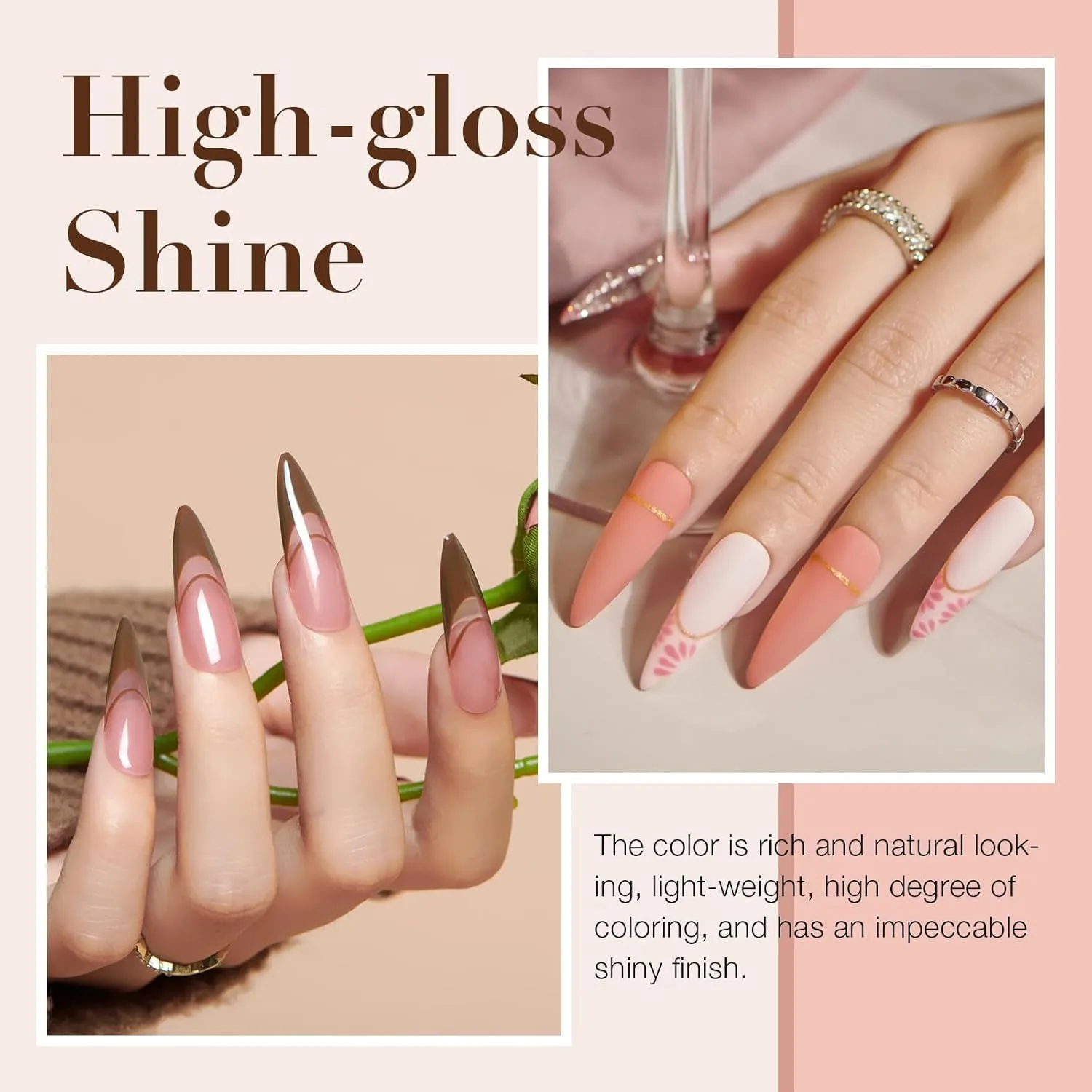 AZUREBEAUTY Dip Powder Nail Kit - Classic Brown Nude Collection Glitter in 20 Neutral Shades - Chocolate Skin Tone - Salon Home Manicure Set with Base/Top Coat Activator