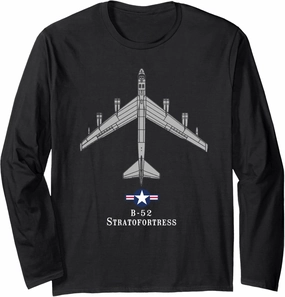 B-52 Stratofortress Tech Drawing Cold War Bomber Long Sleeve T-Shirt