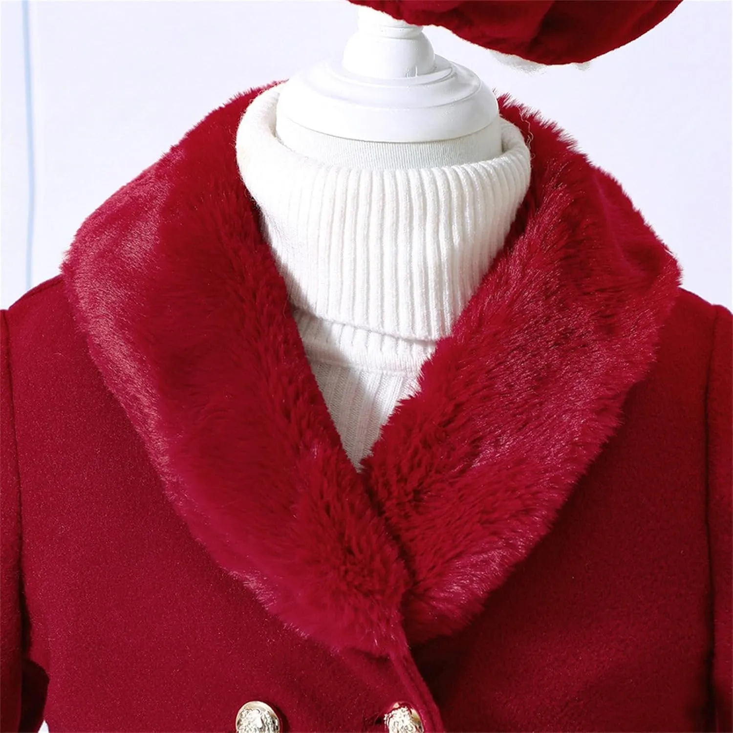 Baby Girls Fall Winter Clothes Toddler Kids Coat Outfits Long Sleeve Dress Coat with Hat Set Fashion Xmas Clothing