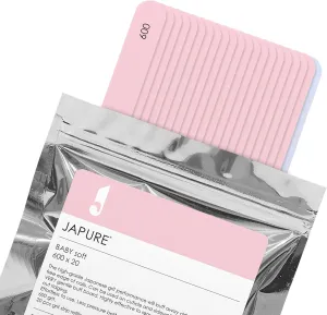 Baby Soft Professional Nail File - 600 Grit Ultra Gentle Buffer for Soft & Sensitive Nails - 20pcs Salon Quality Manicure Files