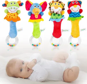 Baby Soft Rattles Toys - Infant Sensory Development Hand Grip Toys