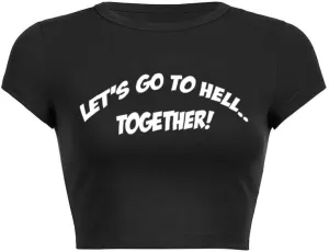 Baby Tees for Teen Girls Y2K Letter Print Crop Top Grunge Women T-Shirt