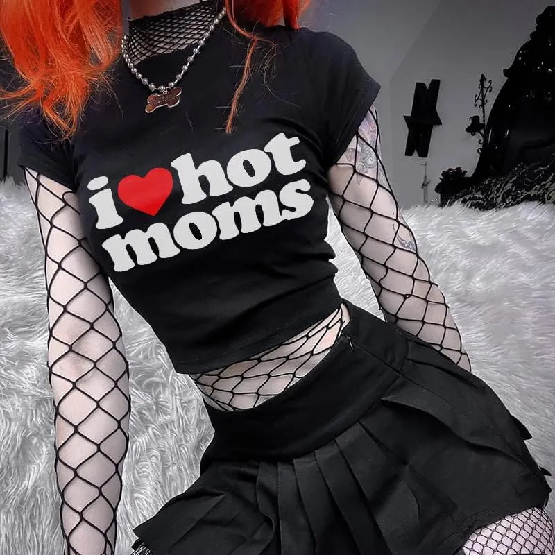 Baby Tees for Teen Girls Y2K Letter Print Crop Top Grunge Women T-Shirt
