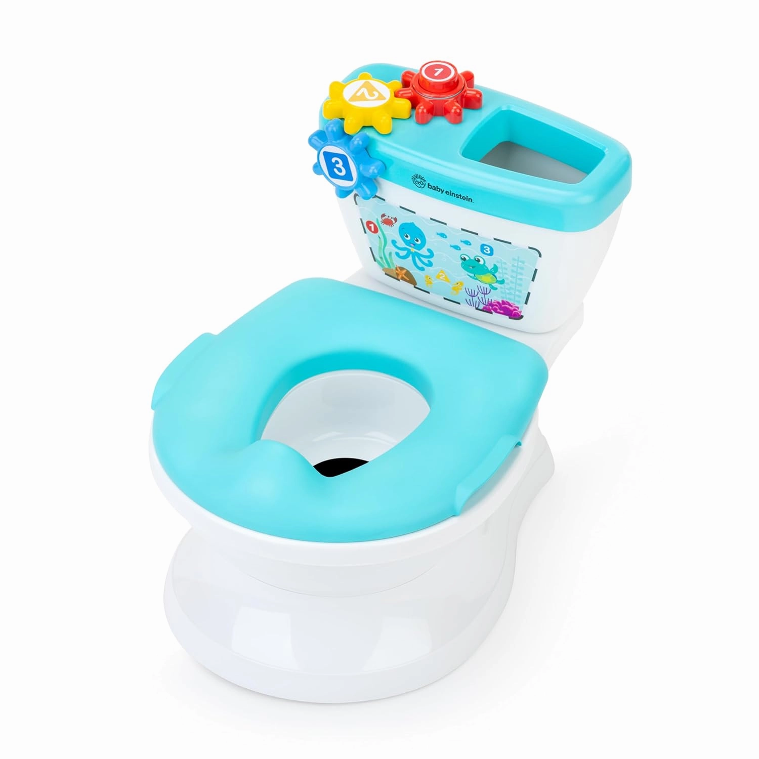 Baby Einstein Geared for Success 2-in-1 Potty Training System, Toilet & Potty Seat Included, Ages 18  Months, with Music and Spinning Gears