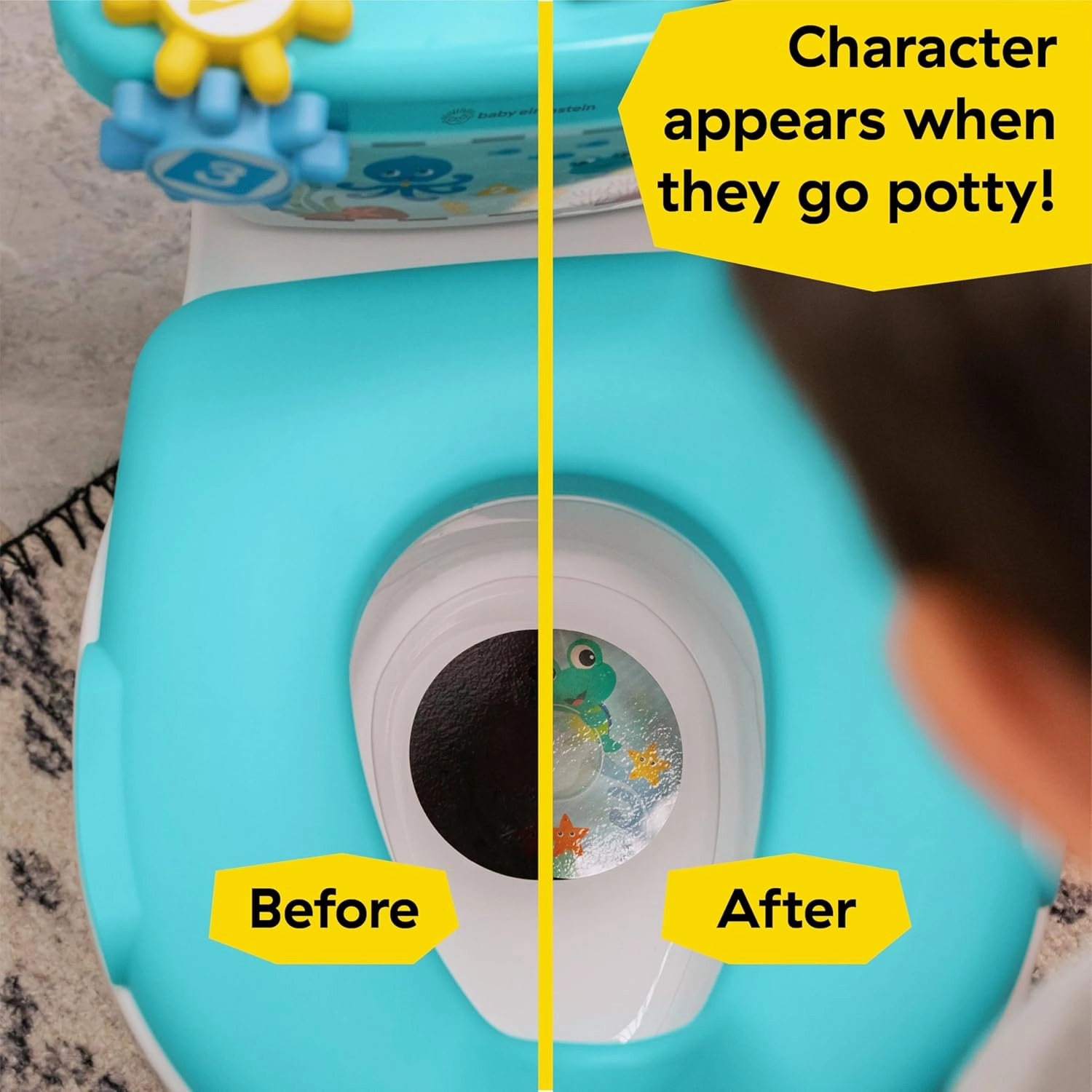 Baby Einstein Geared for Success 2-in-1 Potty Training System, Toilet & Potty Seat Included, Ages 18  Months, with Music and Spinning Gears