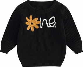 Baby Girl Boy First Birthday Outfit Embroidery Sweater Pullover Oversized Knit 1st Birthday Winter Cute Clothes