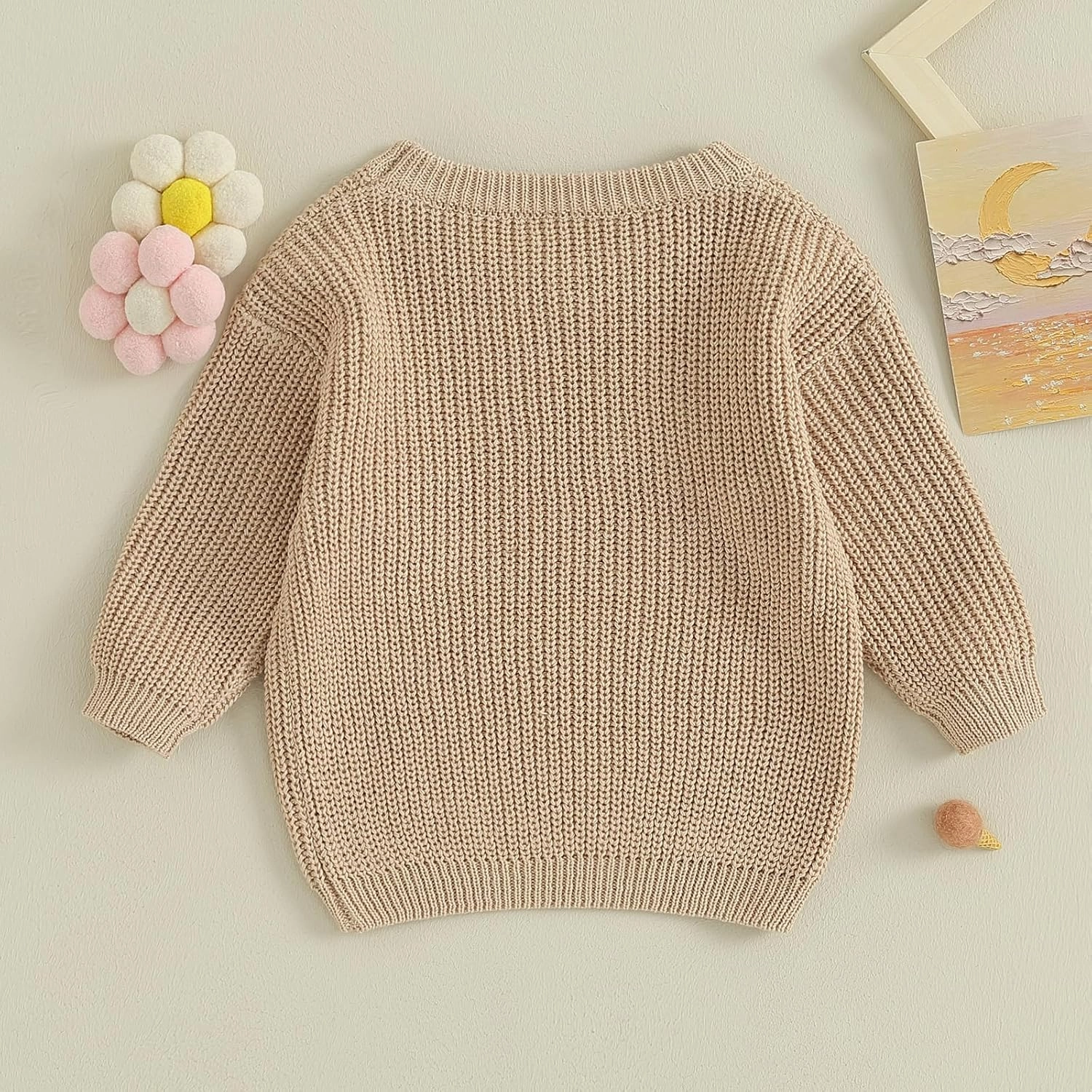 Baby Girl Boy First Birthday Outfit Embroidery Sweater Pullover Oversized Knit 1st Birthday Winter Cute Clothes