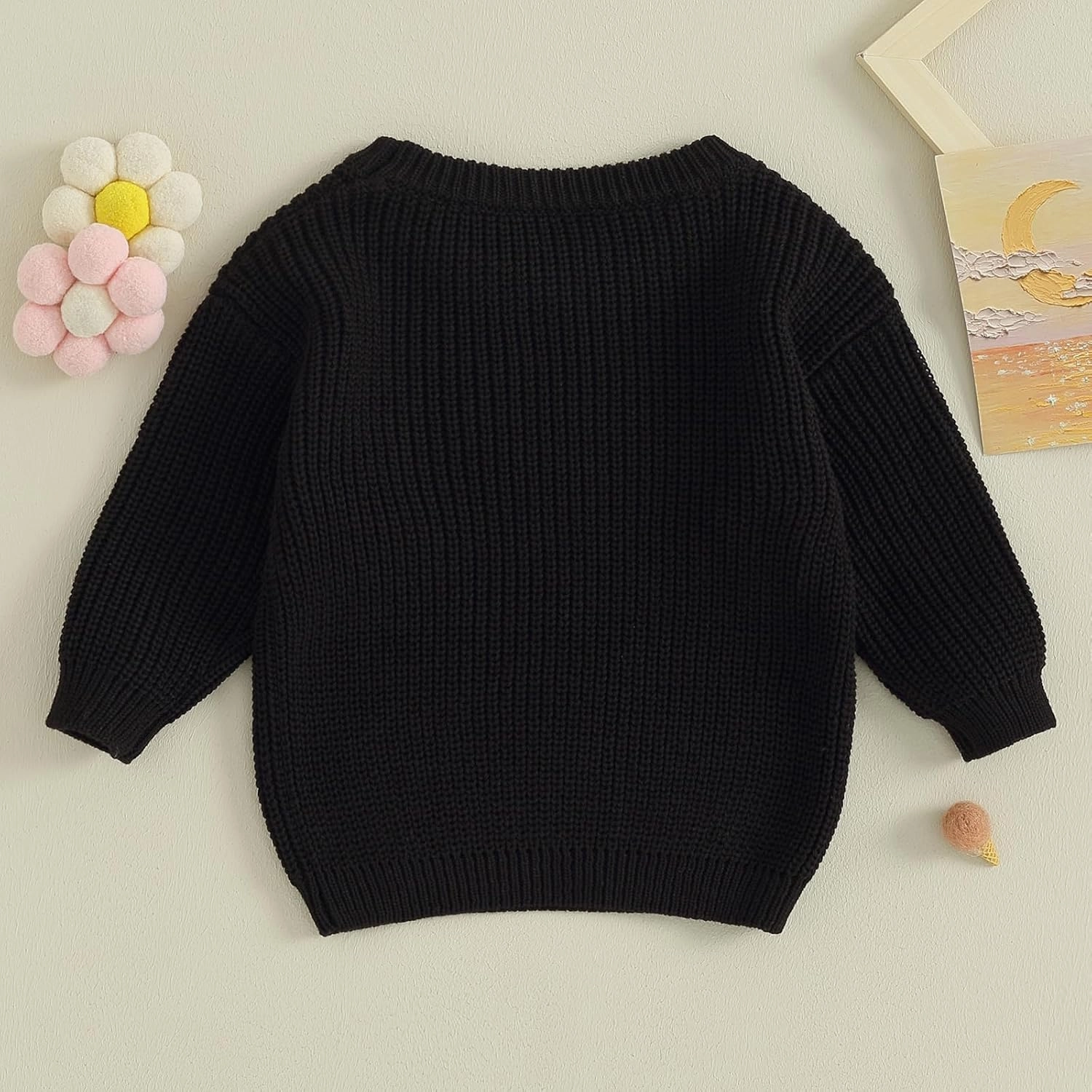 Baby Girl Boy First Birthday Outfit Embroidery Sweater Pullover Oversized Knit 1st Birthday Winter Cute Clothes