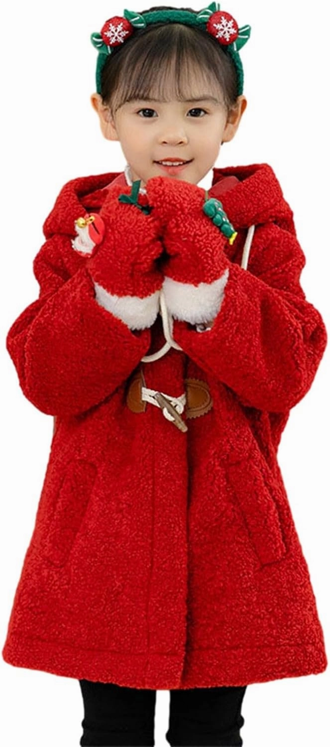 Baby Girl's Toddler Kids Fall Winter Coat Jacket Outerwear Ears Hood Hoodie Warm Casual Festival Christmas Outfits