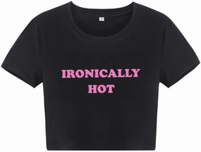 Baby Tees for Teen Girls Y2K Letter Print Crop Top Grunge Women T-Shirt