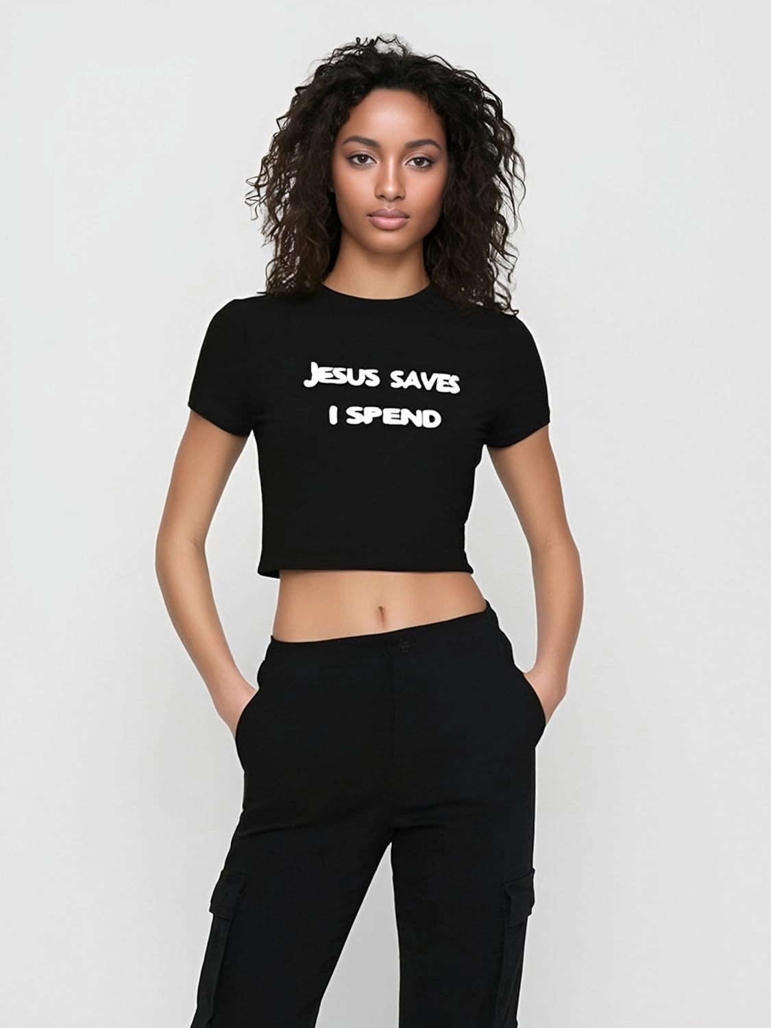 Baby Tees for Teen Girls Y2K Letter Print Crop Top Grunge Women T-Shirt