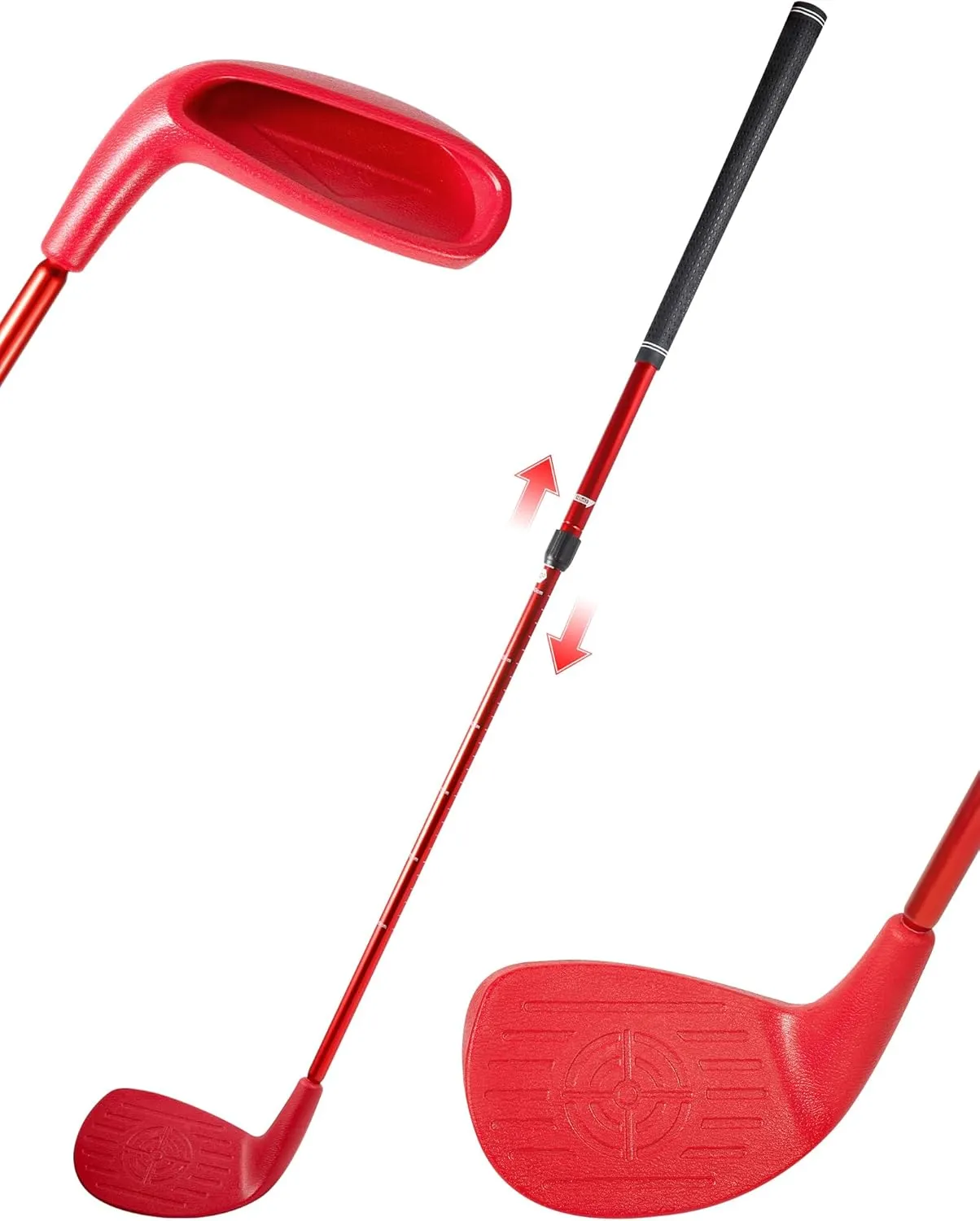 Backyard Golf Game Club 1 Pack with 5”x 3.5” Oversize Head and Adjustable 22.5-37” Telescopic Aluminum Shaft for All Ages Toddlers Juniors Adults Play Outdoor Golf Yard Game Hit Plastic and Foam Balls