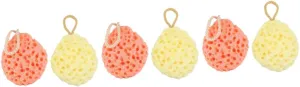 balacoo 6pcs Honeycomb Bath Sponge Soft Comfortable Shower for Body Cleansing Convenient Strap Bath Accessory for Women Girls Yellow Orange