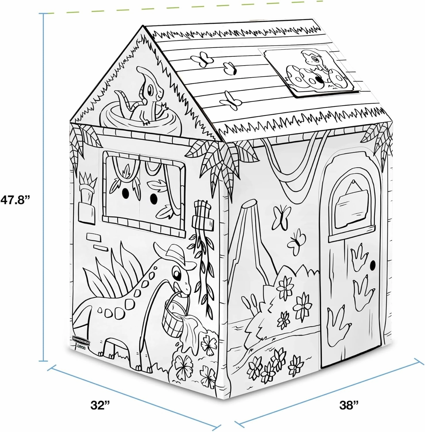 Bankers Box at Play Color in Dinosaur Playhouse, Cardboard Playhouse and Life Size Craft Activity for Kids and Families