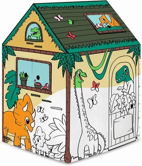 Bankers Box at Play Color in Dinosaur Playhouse, Cardboard Playhouse and Life Size Craft Activity for Kids and Families