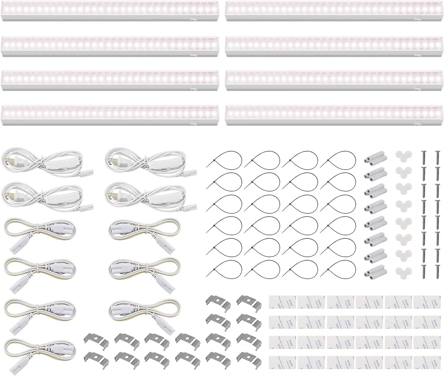 Barrina Grow Lights for Indoor Plants, Full Spectrum Sunlight, 1ft Plant Light for Indoor Growing, LED Grow Light Bulbs, T5 Grow Light Strip, Plug and Play, Pinkish White, 8-Pack