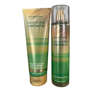 Bath and Body Bundle Gift Set COCONUT LIME VERBENA 2-Piece Gift Set Fine Fragrance Mist & Ultimate Hydration Body Cream