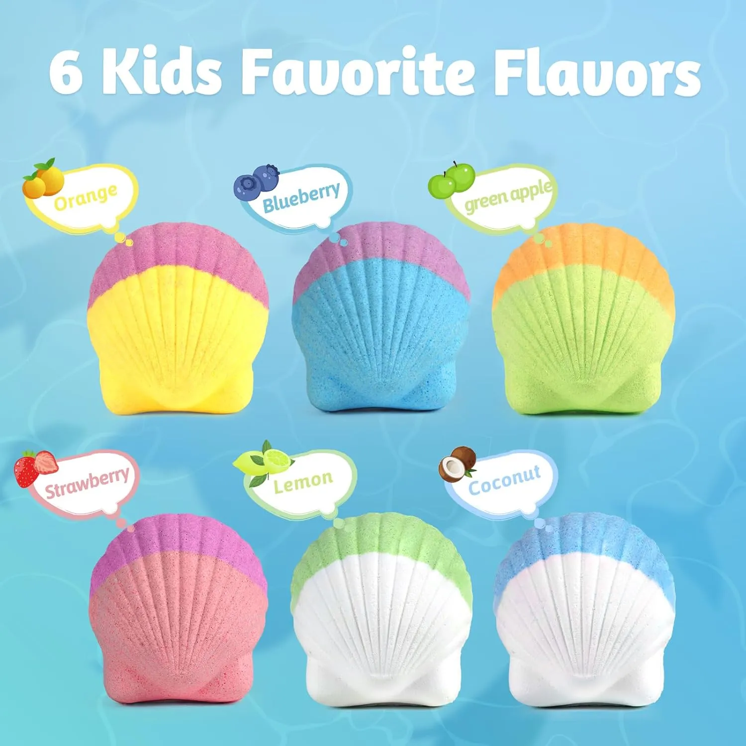 Bath Bombs for Kids with Surprise Inside, 6 PCS Natural Organic Bath Bombs for Girls & Toddlers Aged 3-12, Kids Bath Bombs Gift Set with Mermaid Bracelets Hair Clip Jewelry for Birthday Christmas