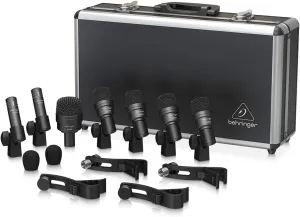 Behringer BC1200 Professional 7-Piece Drum Microphone Set for Studio and Live Applications, Black