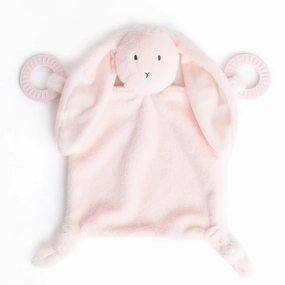 Bella Tunno Teether Buddy – Soft, Plush Baby Lovey with Textured Baby Teether Toy and Gentle Rattling Head, Comforts and Brings Teething Relief, Colorful Animal-Themed Baby Teething Toys (Bunny)
