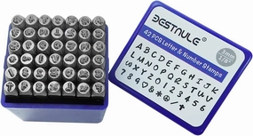 BESTNULE 42PCS Metal Stamping Kit, Number and Letter Stamp Set (A-Z, 0-9 and&,Love Symbol), Industrial Grade Hardened Carbon Steel, Perfect for Imprinting Metal, Wood,Leather (1/8", 3MM)
