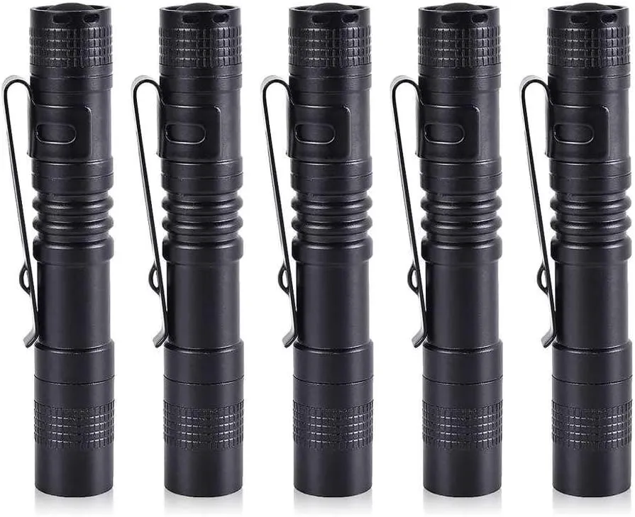 BESTSUN Mini Flashlight Pen Light, 5PCS Penlight Flashlight Ultra Bright Torch Portable Waterproof 1000LM Small Flashlights with Clip Mini Medical Penlight AAA Battery