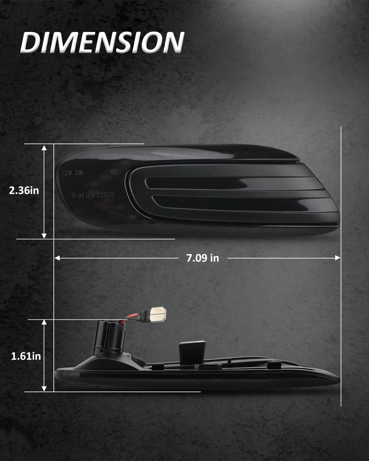 Bestview LED Side Marker Lights Assembly Compatible with Mini Cooper F55 F56 F57 2014-2020, Sequential Blink Amber Light Smoked Lens 2PCS