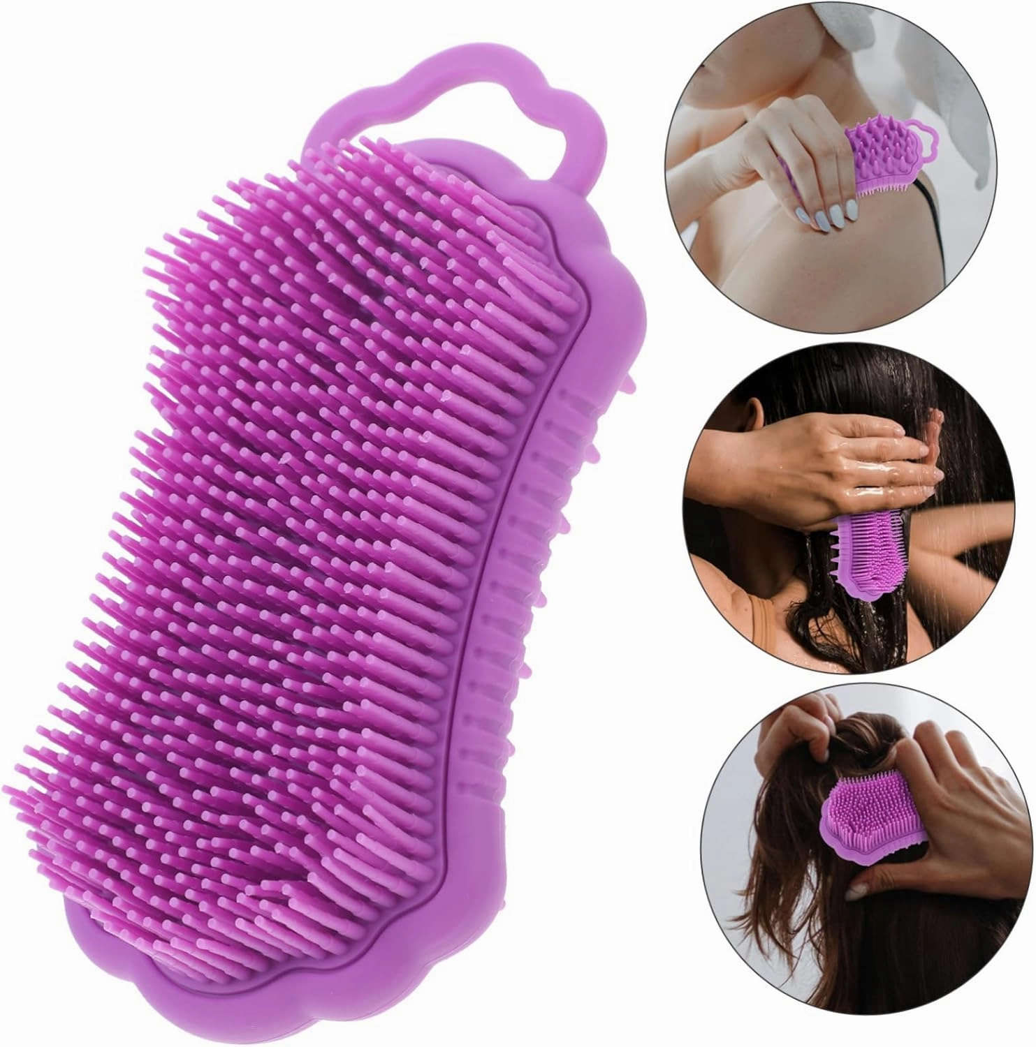 BESTYASH Silicone Head Scrubber Brush with Gentle Bristles Dual Sided Scalp Massage Shower Brush for Exfoliating Cleansing for Hair Care Scrubbing
