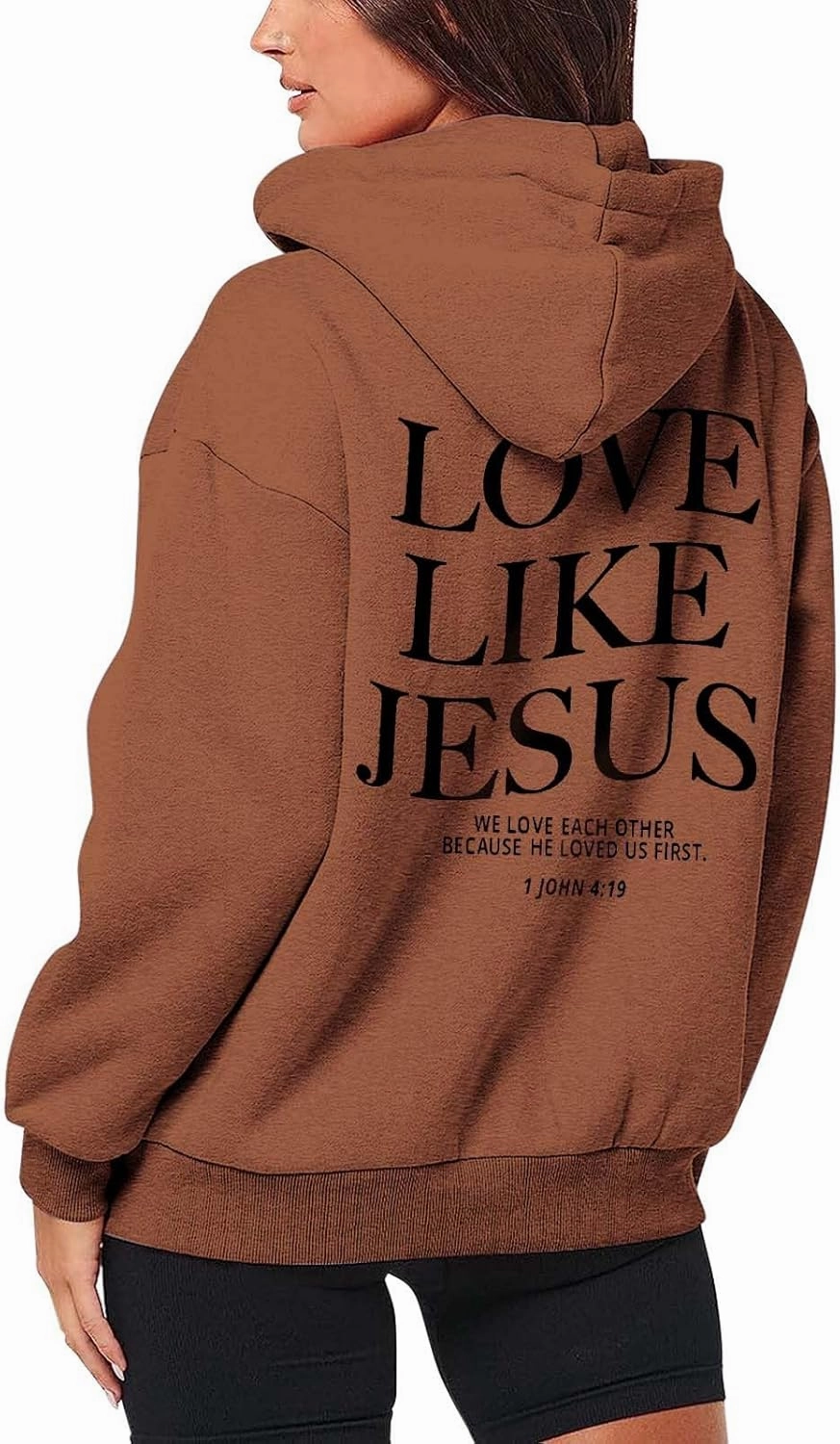 Bible Verse for Women Faith Over Fear Hoodie Fashion Shirt Christian Graphic Hoodies Pull Over Love Like Jesus Spirit